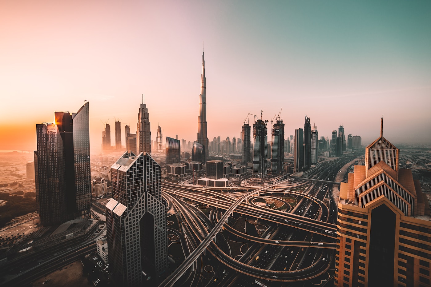 Aerial view of Abu Dhabi cityscape, UAE