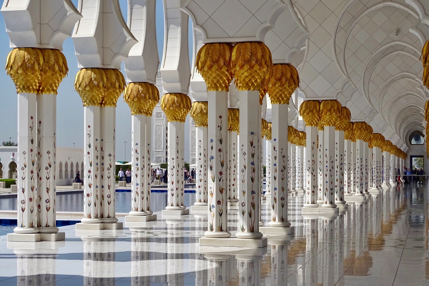 Interior pillars at Sheikh Zayed Mosque, Abu Dhabi