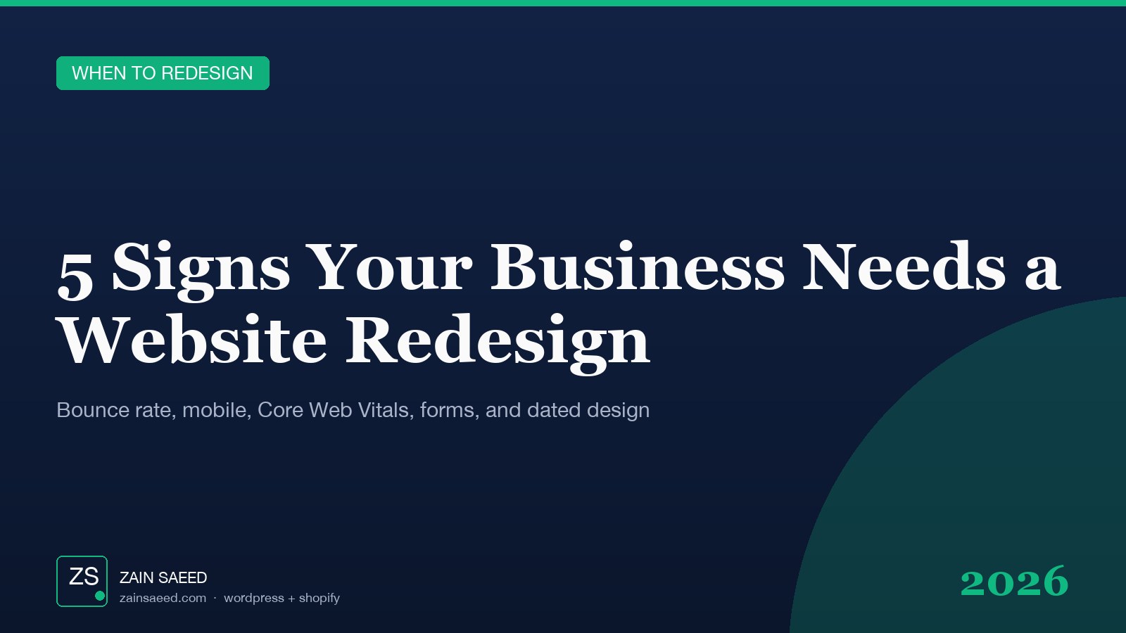 Editorial cover image for the article 5 Signs Your Business Needs a Website Redesign in 2026
