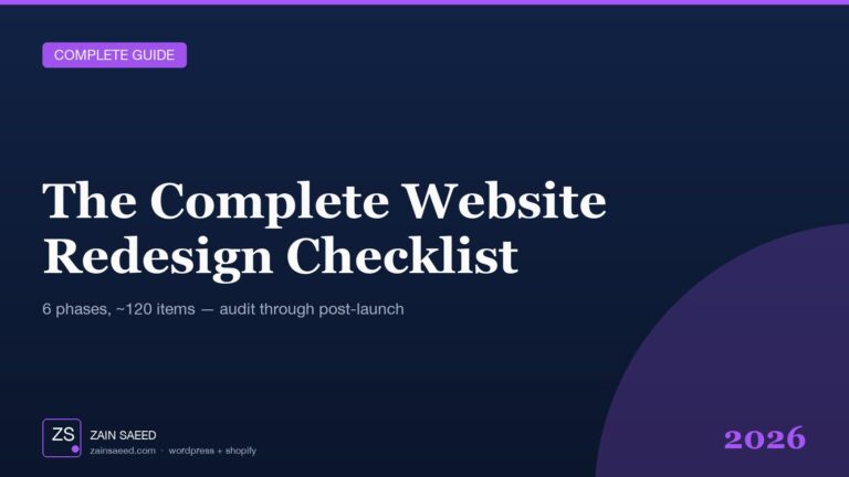 Editorial cover image for the Complete Website Redesign Checklist for 2026