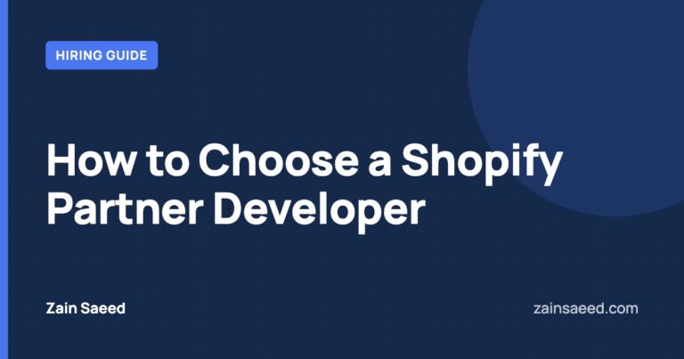 Cover image for the guide to choosing a Shopify Partner developer