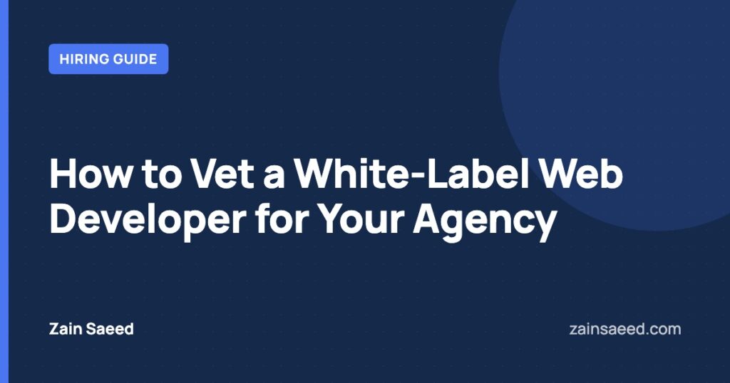How to vet a white-label web developer cover