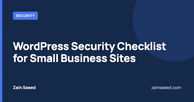 Cover graphic reading WordPress Security Checklist for Small Business Sites