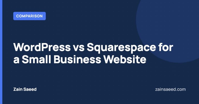 WordPress vs Squarespace for a small business website cover